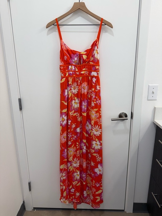 Free People Wisteria vibrant floral Maxi Dress Pop Combo size medium summer - Picture 5 of 11